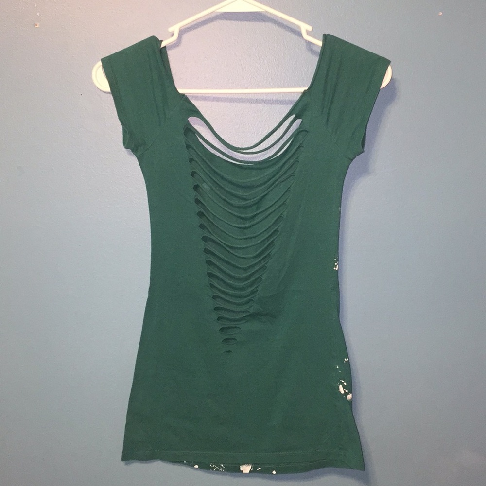 Sexy back green top